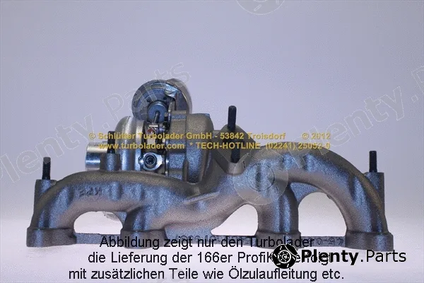 Schlütter Turbolader 166-00270 — Charger, charging (supercharged/turbocharged) PROFI KIT - with new org. BorgWarner Turbocharger