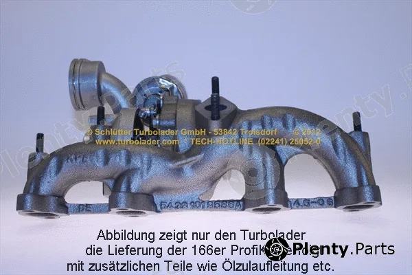 Schlütter Turbolader 166-00320 — Charger, charging (supercharged/turbocharged) PROFI KIT - with new org. BorgWarner Turbocharger