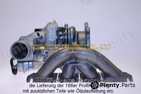 Schlütter Turbolader 166-09020 — Charger, charging (supercharged/turbocharged) PROFI KIT - with new org. BorgWarner Turbocharger