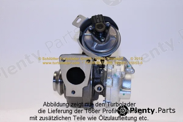 Schlütter Turbolader 166-00145 — Charger, charging (supercharged/turbocharged) PROFI KIT - with org. NEW GARRETT Turbo