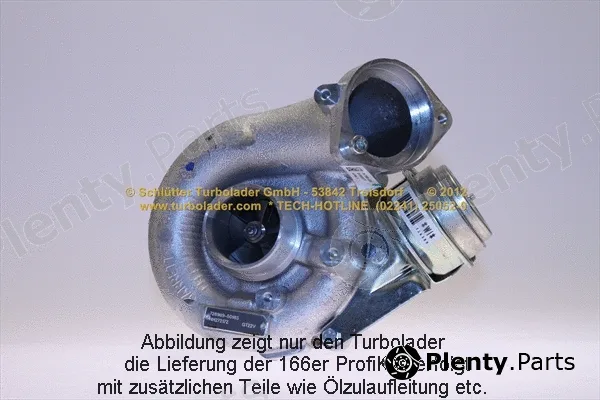 Schlütter Turbolader 166-00455 — Charger, charging (supercharged/turbocharged) PROFI KIT - with org. NEW GARRETT Turbo