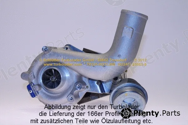Schlütter Turbolader 166-01020 — Charger, charging (supercharged/turbocharged) PROFI KIT - with new org. BorgWarner Turbocharger