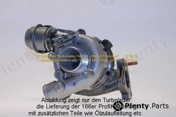 Schlütter Turbolader 166-02290 — Charger, charging (supercharged/turbocharged) PROFI KIT - with org. NEW GARRETT Turbo