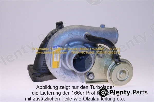 Schlütter Turbolader 166-01085 — Charger, charging (supercharged/turbocharged) PROFI KIT - with new org. Mitsubishi Turbocharger