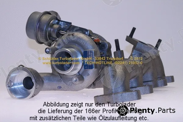 Schlütter Turbolader 166-00350 — Charger, charging (supercharged/turbocharged) PROFI KIT - with new org. BorgWarner Turbocharger