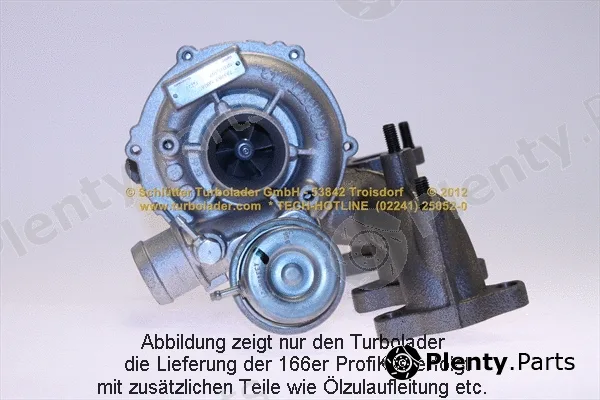 Schlütter Turbolader 166-02410 — Charger, charging (supercharged/turbocharged) PROFI KIT - with org. NEW GARRETT Turbo