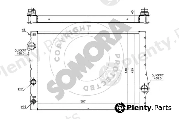 Somora 043240 — Radiator, engine cooling