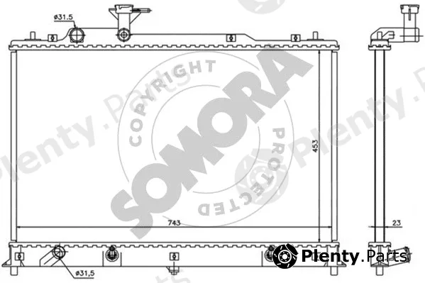 Somora 167440 — Radiator, engine cooling