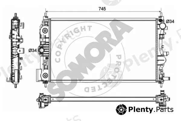 Somora 064140C — Radiator, engine cooling