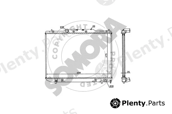 Somora 315140B — Radiator, engine cooling