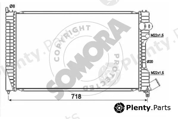 Somora 052040B — Radiator, engine cooling