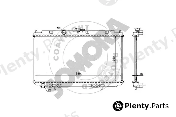 Somora 192540 — Radiator, engine cooling