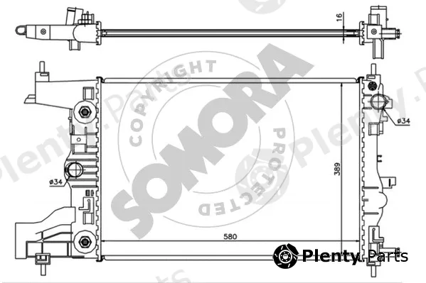 Somora 064140A — Radiator, engine cooling