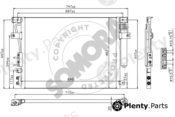 Somora 034060B — Condenser, air conditioning