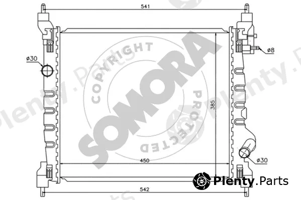 Somora 060340A — Radiator, engine cooling