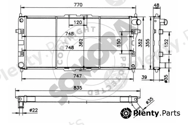Somora 160840B — Radiator, engine cooling