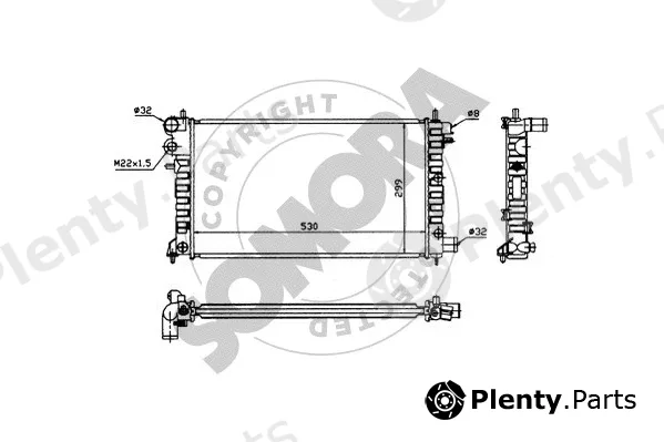 Somora 224142 — Radiator, engine cooling