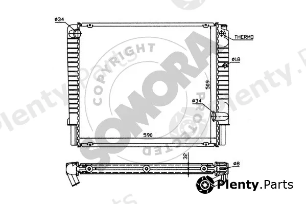 Somora 362044 — Radiator, engine cooling