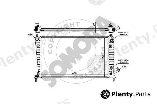 Somora 272141 — Radiator, engine cooling