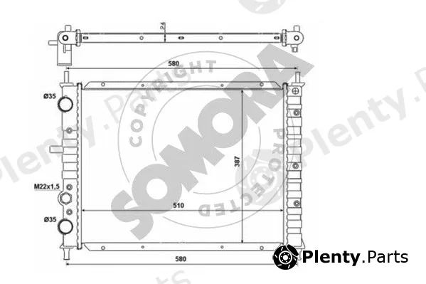 Somora 082244 — Radiator, engine cooling