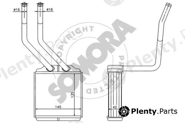 Somora 094550A — Heat Exchanger, interior heating