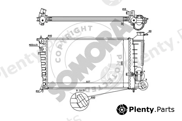 Somora 220540A — Radiator, engine cooling