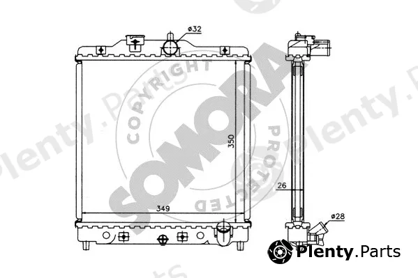 Somora 120442 — Radiator, engine cooling