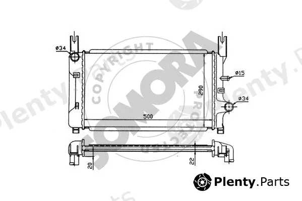 Somora 092141 — Radiator, engine cooling