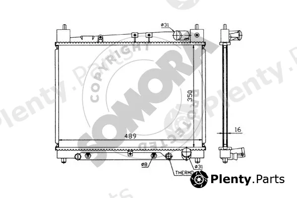 Somora 310142 — Radiator, engine cooling