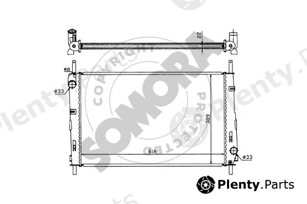 Somora 095240 — Radiator, engine cooling
