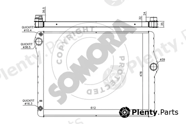 Somora 041440B — Radiator, engine cooling
