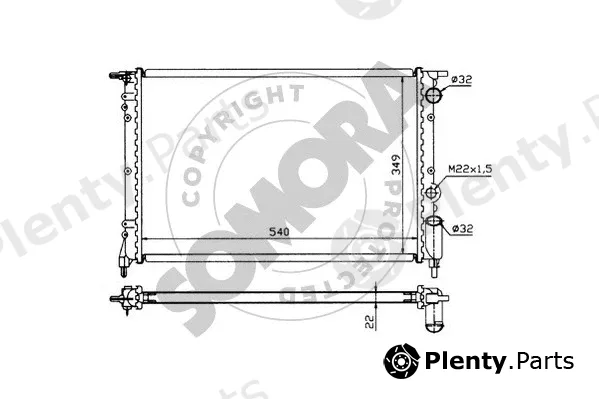 Somora 241640 — Radiator, engine cooling