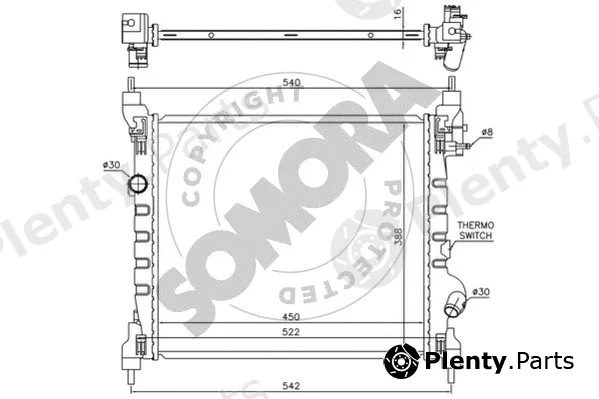 Somora 060340 — Radiator, engine cooling