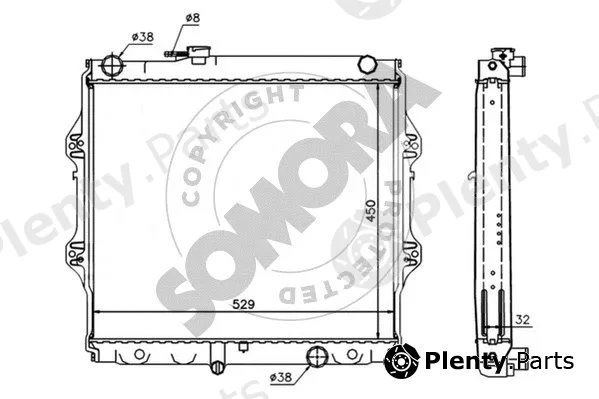 Somora 318740B — Radiator, engine cooling