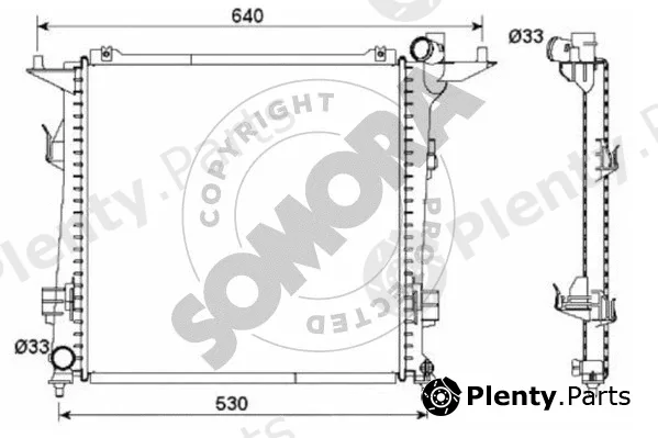 Somora 112140D — Radiator, engine cooling