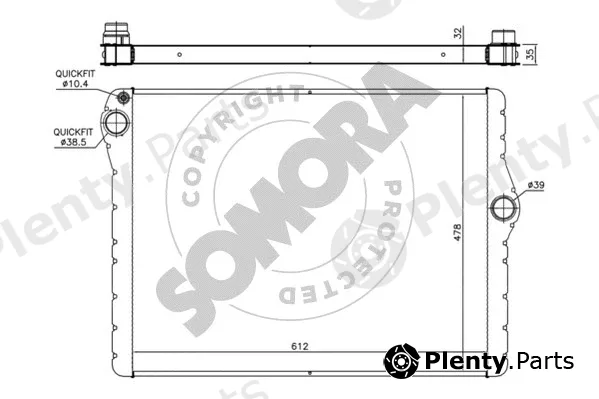 Somora 041440F — Radiator, engine cooling