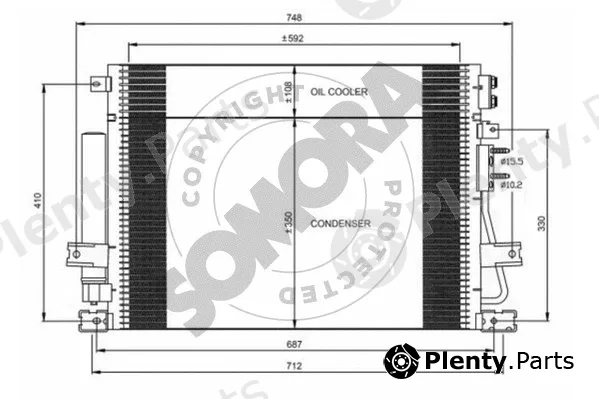 Somora 034060A — Condenser, air conditioning