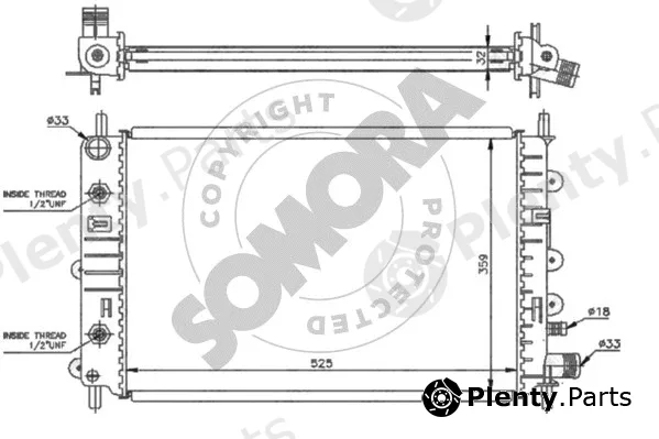 Somora 093142A — Radiator, engine cooling