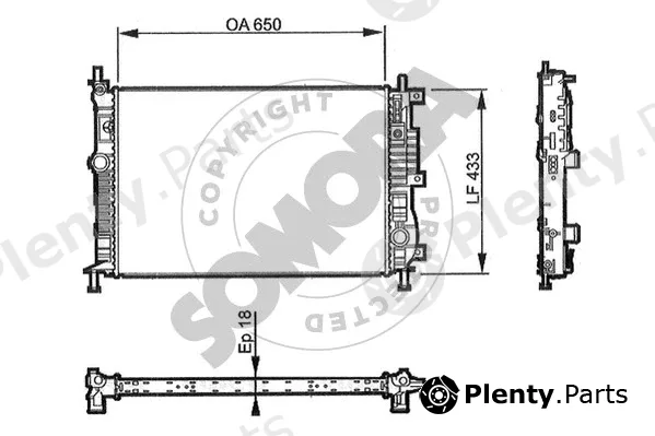 Somora 053340 — Radiator, engine cooling