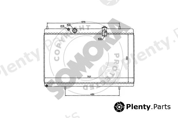 Somora 052340H — Radiator, engine cooling