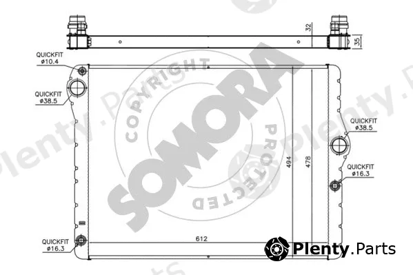 Somora 041440D — Radiator, engine cooling