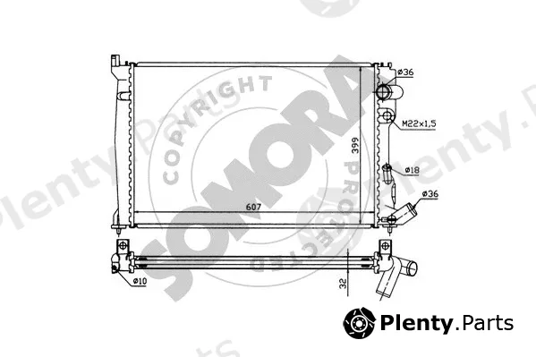 Somora 052144 — Radiator, engine cooling