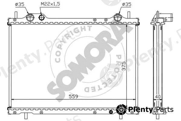 Somora 082242A — Radiator, engine cooling