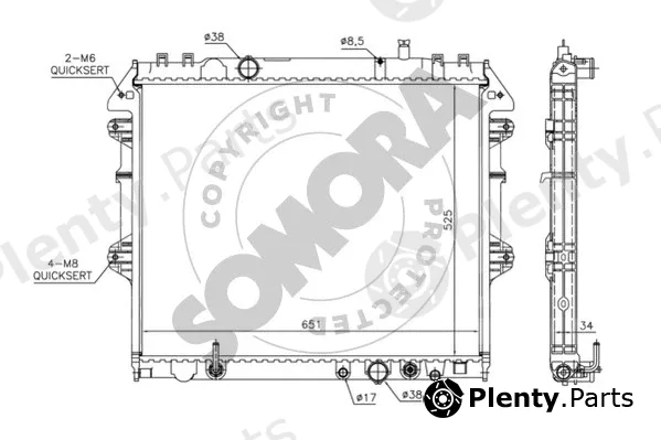 Somora 318840A — Radiator, engine cooling