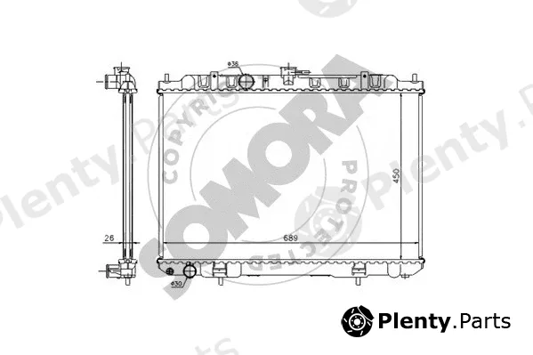 Somora 195540 — Radiator, engine cooling