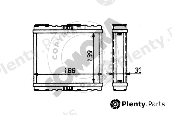 Somora 192250 — Heat Exchanger, interior heating