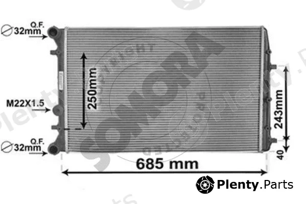 Somora 355440A — Radiator, engine cooling