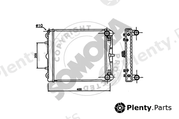 Somora 231040AL — Radiator, engine cooling