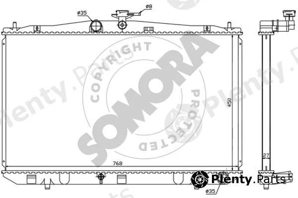 Somora 374240 — Radiator, engine cooling