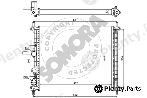 Somora 082243A — Radiator, engine cooling